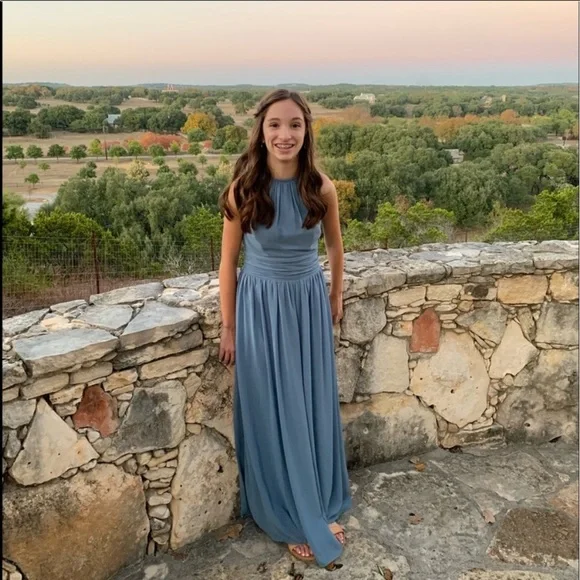 Bill Levkoff chiffon dress in Slate - Picture 2 of 5